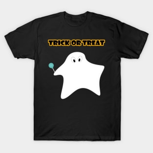 Trick or treat - Halloween, ghost, candy, lollipop. T-Shirt